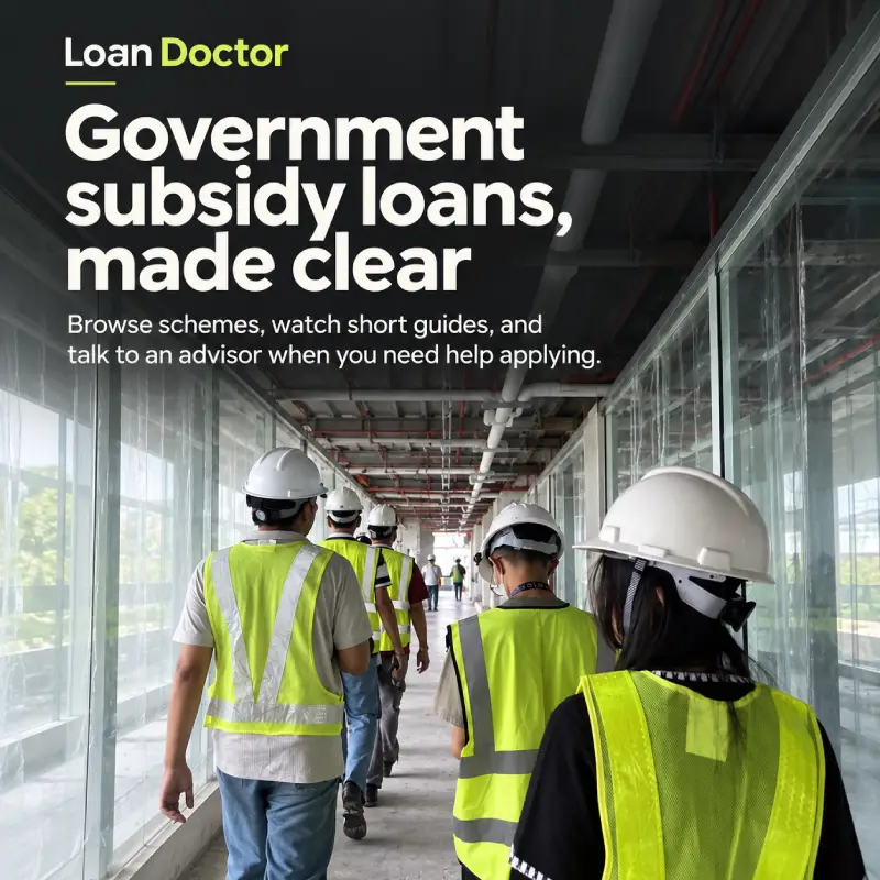 Loan Doctor product interface showing government subsidy loan guidance